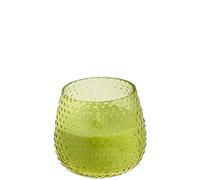 Spaas 6 Unscented Summer Candles in Bubbled Glass, 25 Hours, Apple Green