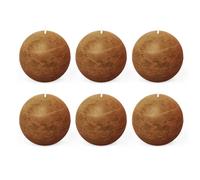 Spaas 6X Rustic Ball Candle 80 mm 24h, Cognac
