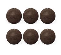 Spaas 6X Rustic Ball Candle 80 mm 24h, Dark Brown