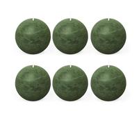 Spaas 6X Rustic Ball Candle 80 mm 24h, Dark Green