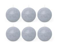 Spaas 6X Rustic Ball Candle 80 mm 24h, Light Blue