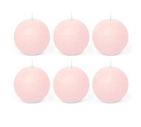 Spaas 6X Rustic Ball Candle 80 mm 24h, Light Pink