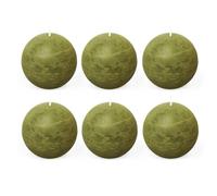 Spaas 6X Rustic Ball Candle 80 mm 24h, Olive Green