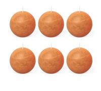 Spaas 6X Rustic Ball Candle 80 mm 24h, Orange