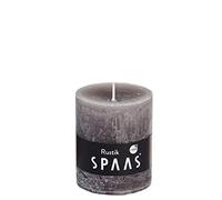 Spaas 8 Rustic Unscented Pillar Candles 68/80 mm, ± 30 Hours, Taupe
