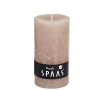 Spaas 8 Rustic Unscented Pillar Candles 70/130 mm, 60 Hours, Beige