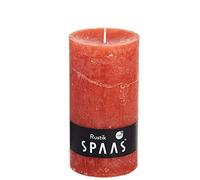 Spaas 8 Rustic Unscented Pillar Candles 70/130 mm, 60 Hours, Ginger Orange