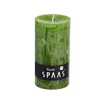 Spaas 8 Rustic Unscented Pillar Candles 70/130 mm, ± 60 Hours, Olive Green