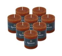 Spaas 8 x Rustic Pillar Candle 70/70 mm 25h, Bordeaux