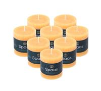 Spaas 8 x Rustic Pillar Candle 70/70 mm 25h, Sand