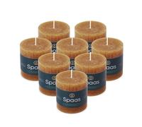 Spaas 8X Rustic Pillar Candle 70/70 mm 25h, Cognac