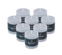 Spaas 8X Rustic Pillar Candle 70/70 mm 25h, Light Blue