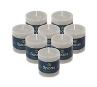 Spaas 8X Rustic Pillar Candle 70/70 mm 25h, Light Grey