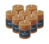 Spaas 8X Rustic Pillar Candle 70/95 mm 35h, Cognac