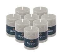 Spaas 8X Rustic Pillar Candle 70/95 mm 35h, Light Grey