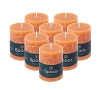 Spaas 8X Rustic Pillar Candle 70/95 mm 35h, Orange