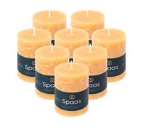 Spaas 8X Rustic Pillar Candle 70/95 mm 35h, Sand