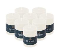 Spaas 8X Rustic Pillar Candle 70/95 mm 35h, White