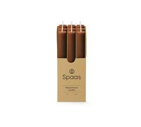 Spaas 9 x Ribbed Dinner Candle 10h, Brown