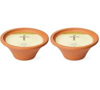 Spaas Citronella Garden Candle in Terracotta Dish, 9 Hours, Yellow, D 180 mm x H 75 mm (Pack of 2)