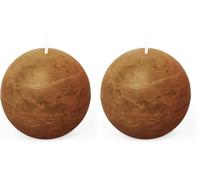 Spaas Rustic Ball Candle 80 mm 24h, Cognac (Pack of 2)