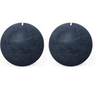 Spaas Rustic Ball Candle 80 mm 24h, Dark Blue (Pack of 2)