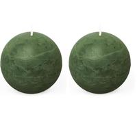 Spaas Rustic Ball Candle 80 mm 24h, Dark Green (Pack of 2)