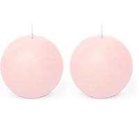 Spaas Rustic Ball Candle 80 mm 24h, Light Pink (Pack of 2)