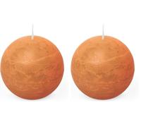 Spaas Rustic Ball Candle 80 mm 24h, Orange (Pack of 2)