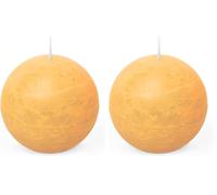 Spaas Rustic Ball Candle 80 mm 24h, Sand (Pack of 2)