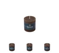 Spaas Rustic Pillar Candle 70/70 mm 25h, Dark Brown (Pack of 4)