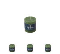 Spaas Rustic Pillar Candle 70/70 mm 25h, Dark Green (Pack of 4)