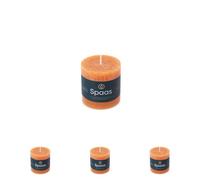 Spaas Rustic Pillar Candle 70/70 mm 25h, Orange (Pack of 4)