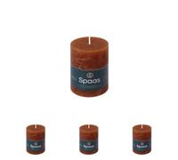 Spaas Rustic Pillar Candle 70/95 mm 35h, Bordeaux (Pack of 4)