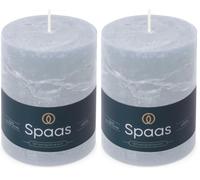 Spaas Rustic Pillar Candle 80/110 mm 65h, Light Blue (Pack of 2)