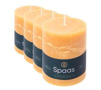 Spaas Rustic Pillar Candle 80/110 mm 65h, Sand (Pack of 4)