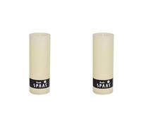 Spaas Rustic Unscented Pillar Candle 68/190 mm, 95 Hours, Ivory (Pack of 2)