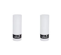 Spaas Rustic Unscented Pillar Candle 68/190 mm, ± 95 Hours, White (Pack of 2)