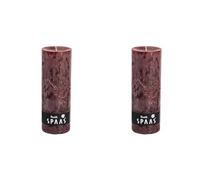 Spaas Rustic Unscented Pillar Candle 68/190 mm, ± 95 Hours, Wine Red (Pack of 2)