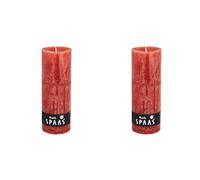 Spaas Rustic Unscented Pillar Candle Ginger Orange 68/190 mm, ± 95 Hours (Pack of 2)