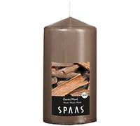 Spaas Scented Cylinder Pillar Candle 80/150 mm, 65 Hours, Exotic Wood