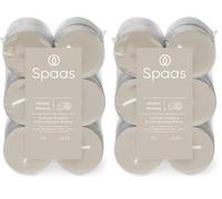 Spaas Scented Tealights flatpack x12 4.5h, Mindful Morning, Warm Grey (Pack of 2)