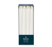 Spaas Taper Dinner Candles 8 Hours, White, 8-Piece