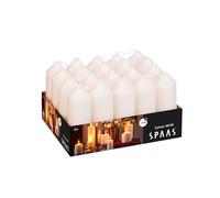 Spaas Tray of 20 Unscented Pillar Candles 40/110 mm, 13 Hours, Ivory