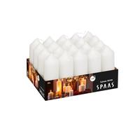 Spaas Tray of 20 Unscented Pillar Candles 40/110 mm, 13 Hours, White