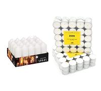 Spaas Tray of 20 Unscented Pillar Candles 40/110 mm, 13 Hours, White & 8 Hour Tea Lights Candles (50 Pack) - White Long Lasting Tea Lights - Unscented - 3.8 x 2.3 cm, 8hr