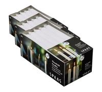 Spaas Unscented Dinner Candles 19/180mm, ± 6 Hours, 20 Pieces, White (Pack of 3)