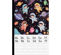 Space Adventure Handwriting Notebook for Kids: Cute Astronaut & Starry Galaxy Cover | 6x9 in, 110 Pages | Primary Ruled Writing Practice Journal for Kindergarten to Grade 2