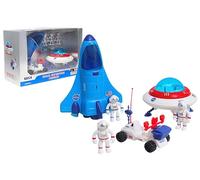 Space Adventure Space Shuttle Playset - Licensed Light & Sound Shuttle with Hovercraft, Space Buggy, and Astronaut Figure, Plastic Space Toy & Collector Collectible for Ages 3+