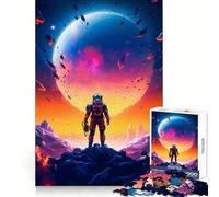 Space Adventures Colorful 1000 Piece Jigsaw Puzzles for Teenagers Jigsaw Clear Logic Toy Peaceful Time Perfect Cut Santa Wish List (38x26cm)